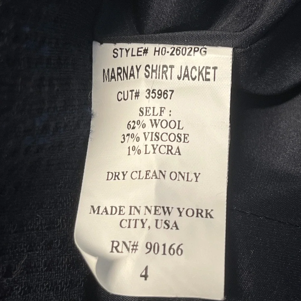 Vintage Garfield & Marks Jacket 4P Navy Wool Blend Lined Made USA Career